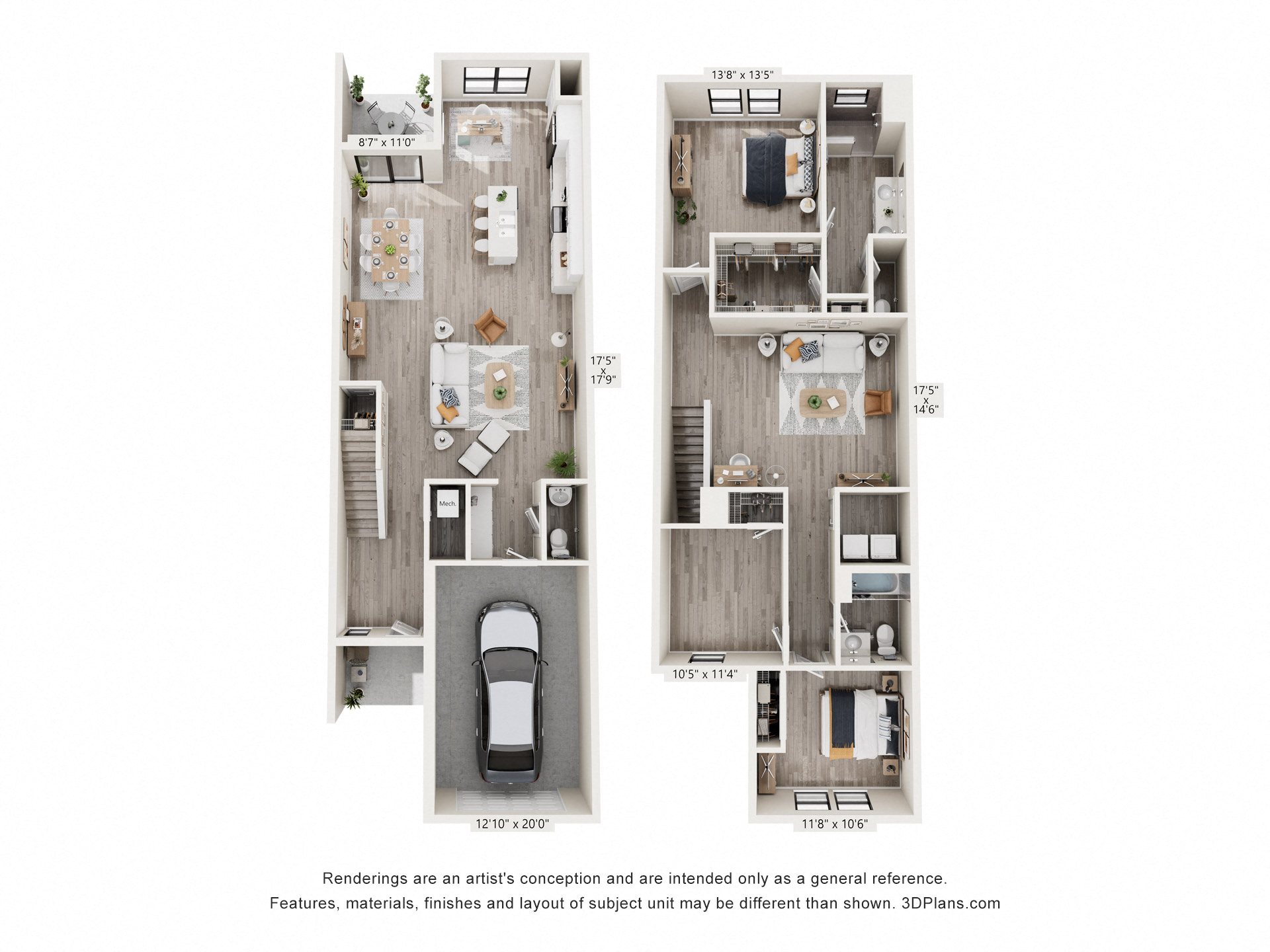 a floor plan of a 2100 sq ft split bedroom floor plan